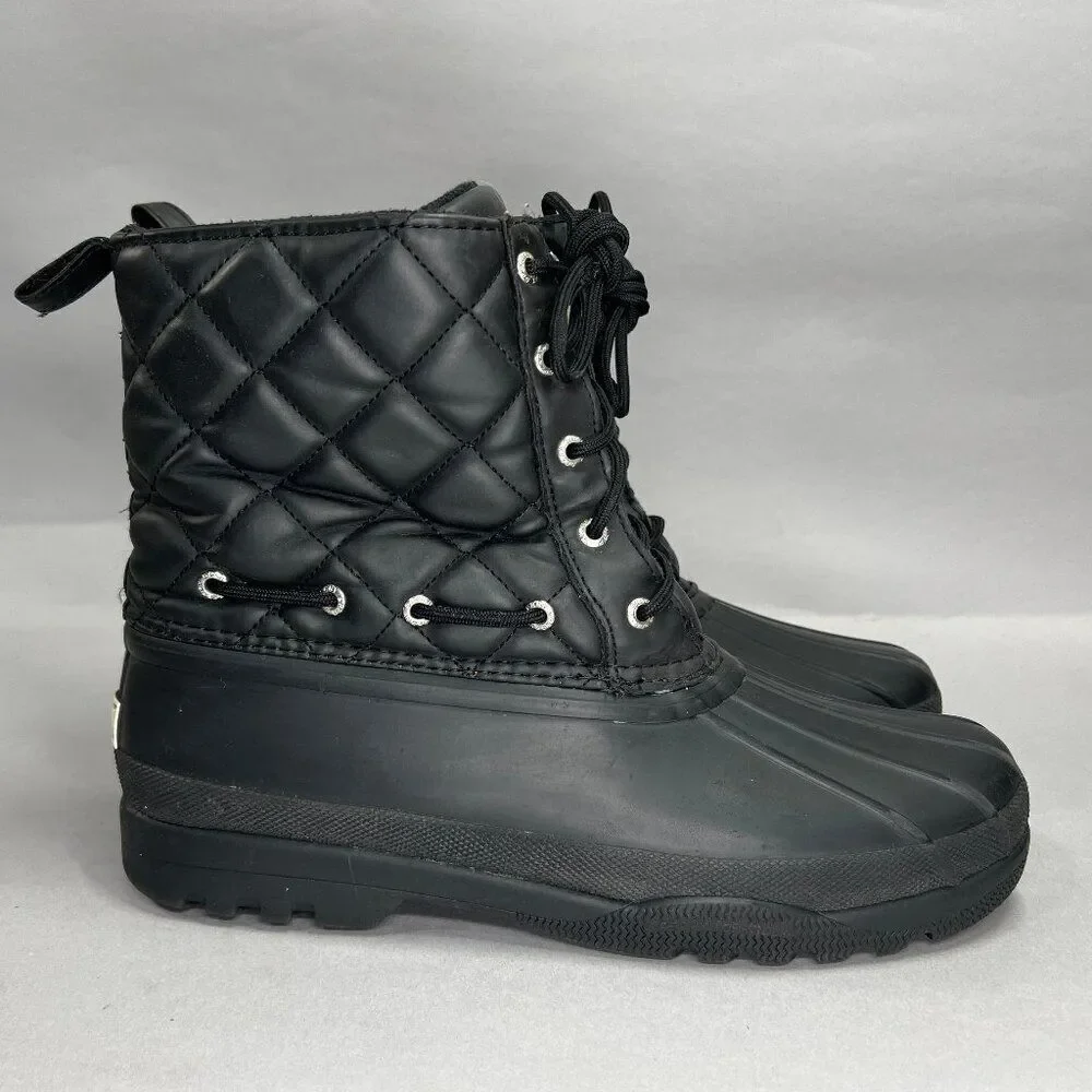 Sperry‎ Top-Sider Women's Size 9 Gosling Black Quilted Waterproof Duck Boots
